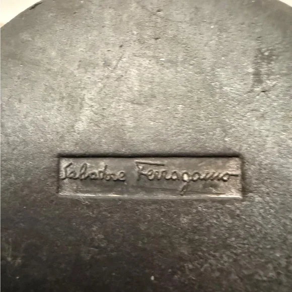 Salvatore Ferragamo Men's Black Canvas Derby Shoes Sz 11 D Made In Italy Casual - Picture 10 of 10